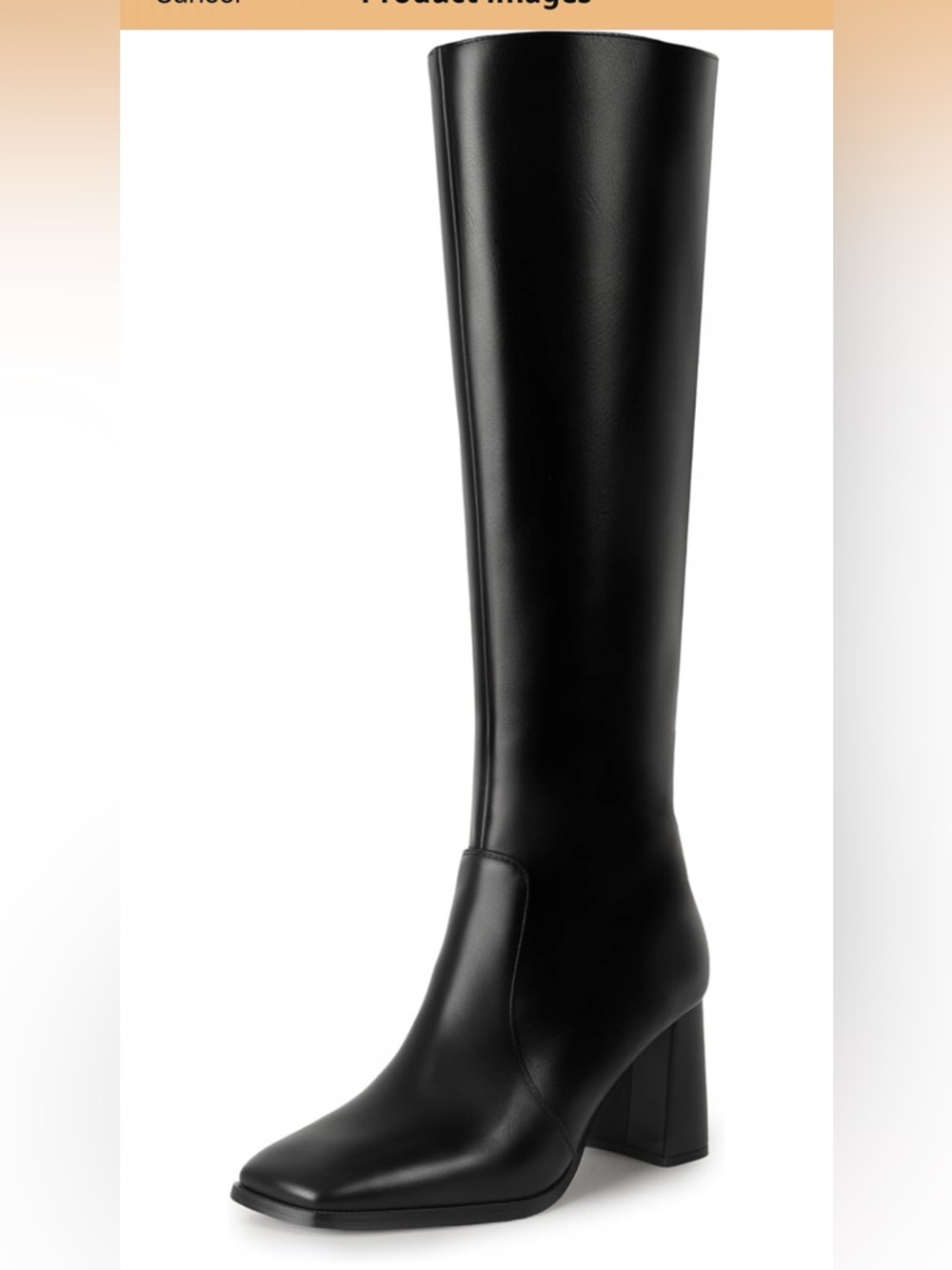 Classic Black Knee-High Block Heel Boots - Women